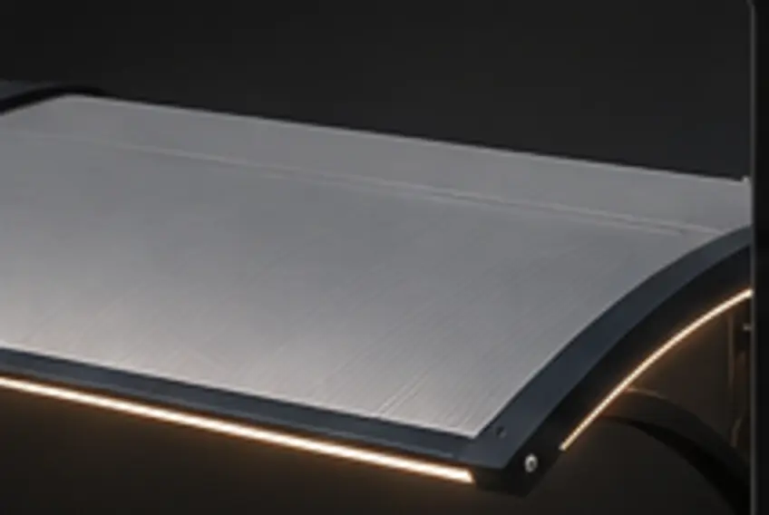 Detail van het gladde massieve polycarbonaat paneel