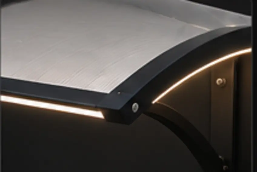 Detail van het slanke randprofiel en de lichtlijn